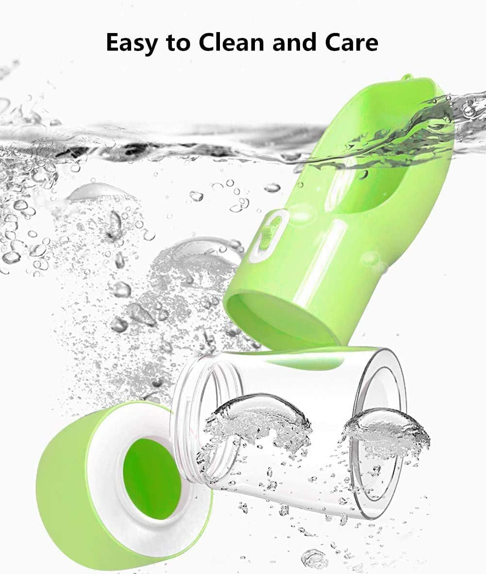Portable Dog Water Bottle - Leak-Proof Dispenser with Integrated Bowl & Food Container, Dishwasher Safe, Made from Food Grade Plastic for Outdoor Activities with Pets