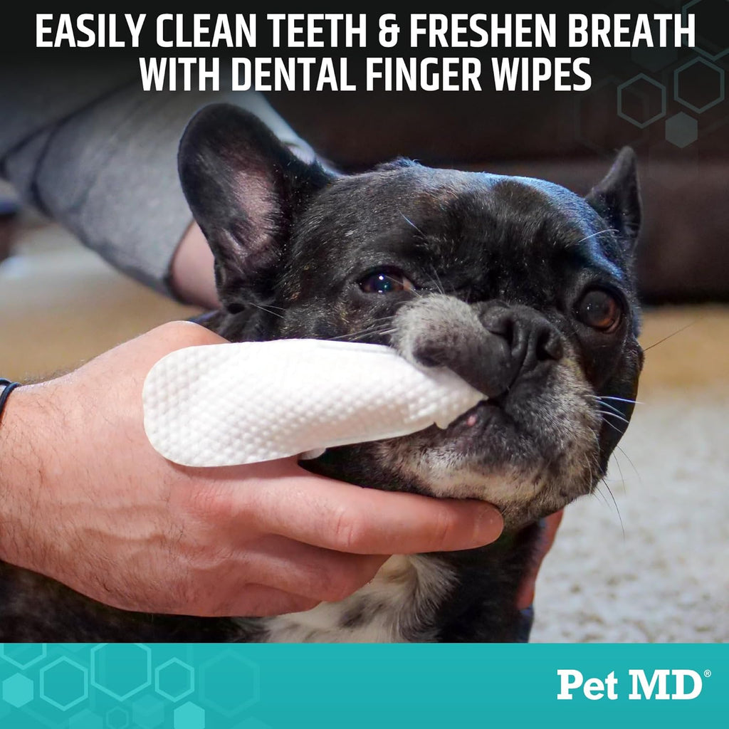 Dental Finger Wipes for Dogs - Effective Plaque and Tartar Remover for Enhanced Oral Care - Pet Teeth Cleaning Wipes for Healthy Gums and Fresh Breath - Fresh Apple & Mint, 50 Count