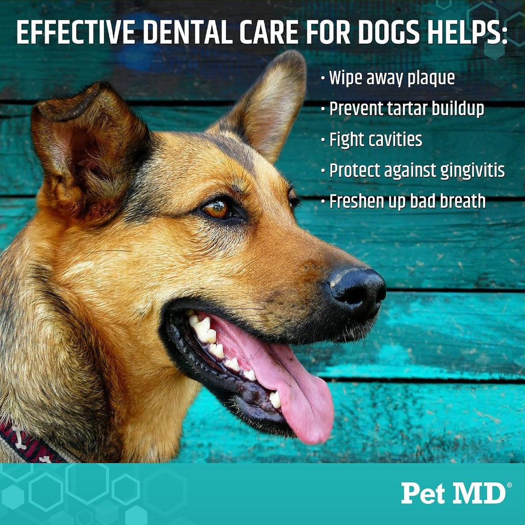Dental Finger Wipes for Dogs - Effective Plaque and Tartar Remover for Enhanced Oral Care - Pet Teeth Cleaning Wipes for Healthy Gums and Fresh Breath - Fresh Apple & Mint, 50 Count