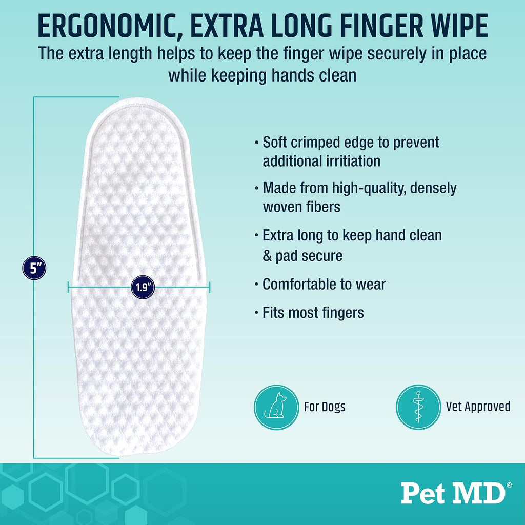 Dental Finger Wipes for Dogs - Effective Plaque and Tartar Remover for Enhanced Oral Care - Pet Teeth Cleaning Wipes for Healthy Gums and Fresh Breath - Fresh Apple & Mint, 50 Count