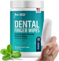 Dental Finger Wipes for Dogs - Effective Plaque and Tartar Remover for Enhanced Oral Care - Pet Teeth Cleaning Wipes for Healthy Gums and Fresh Breath - Fresh Apple & Mint, 50 Count